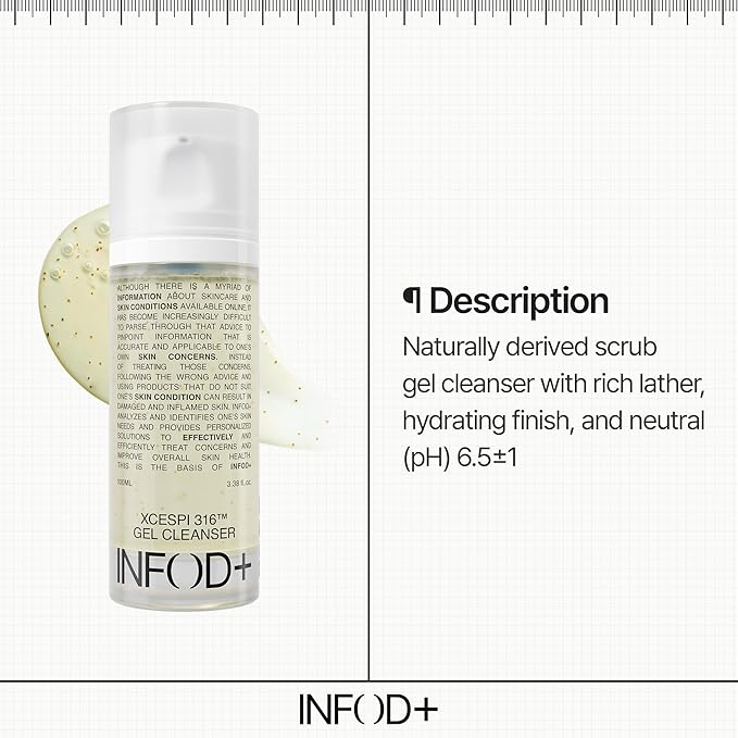 INFODPLUS XCESPI316 Gel Cleanser – Exosome & Walnut Powder Foaming Face Wash for Deep Pore Cleansing, Oil Control & Blackhead Care | Korean Cleanser for Men & Women, 100ml