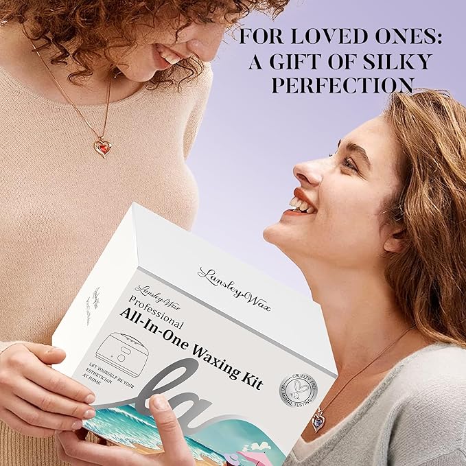 LANSLEYWAX Digital Waxing Kit for Women Men - Purple Waxing Machine with 39 Accessories - Hard Wax Kit for Arms Legs Brazilian Bikini Facial Sensitive Skin, Wax Warmer Hair Removal for Home/Salon Use