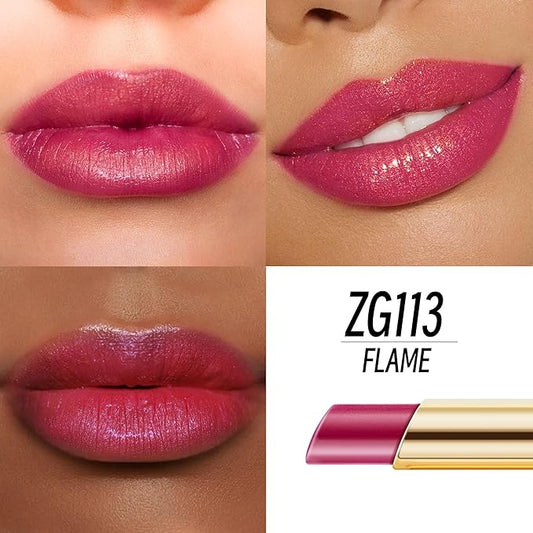 Purple Red Lipstick Moisturizing for Women Shimmer Tinted Lip Balm Hydrating Nourishing Mauve Lip Gloss Vegan& Cruelty Free Lip Makeup, ZG113 Flame