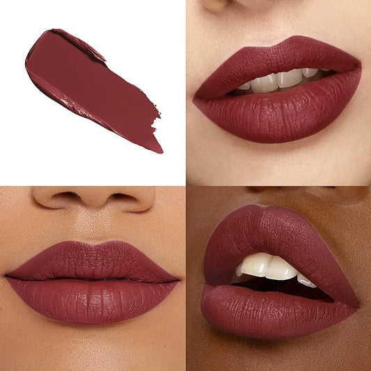 Dark Lipstick Long Lasting Matte Liquid Lipsticks for Women Non Transfer Smudgeproof Smooth and Easy to Appy Cruelty Free Lip Color, M49 Chestnut