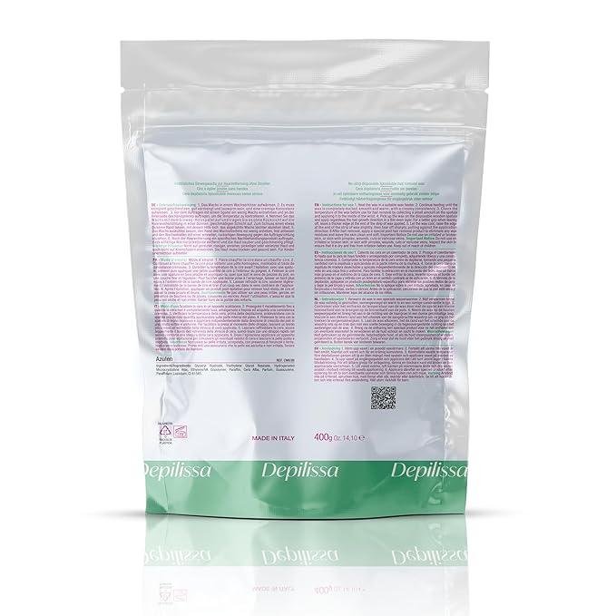 Blue Hard Wax Beads 14.1 oz – Stripless Brazilian Wax Beads for Sensitive Skin – Gentle Chamomile Formula for Face, Underarms, Bikini & Full Body Hair Removal – Made in Italy