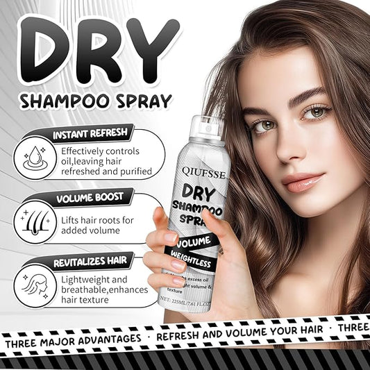 Dry Shampoo Spray,Volumizing Dry Shampoo for Women & Men,Absorbs Excess Oil,Instant Refresh Hair,Contains Rice Starch,Replenishes Hair Keratin,Nourishes Hair Roots,7.61 oz