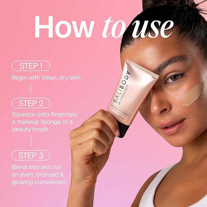 Bali Body BB Cream SPF15 - Natural Shade | Tinted Sheer Face Cream with Hyaluronic Acid & Marine Collagen | Paraben Free, For All Skin Types | Vegan, Cruelty Free Australian Made (35 ml/1.2 fl oz)