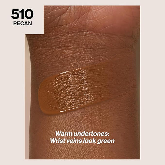 Revlon Liquid Foundation, ColorStay Face Makeup for Combination & Oily Skin, SPF 15, Medium-Full Coverage with Matte Finish, 510 Pecan, 1 Fl Oz