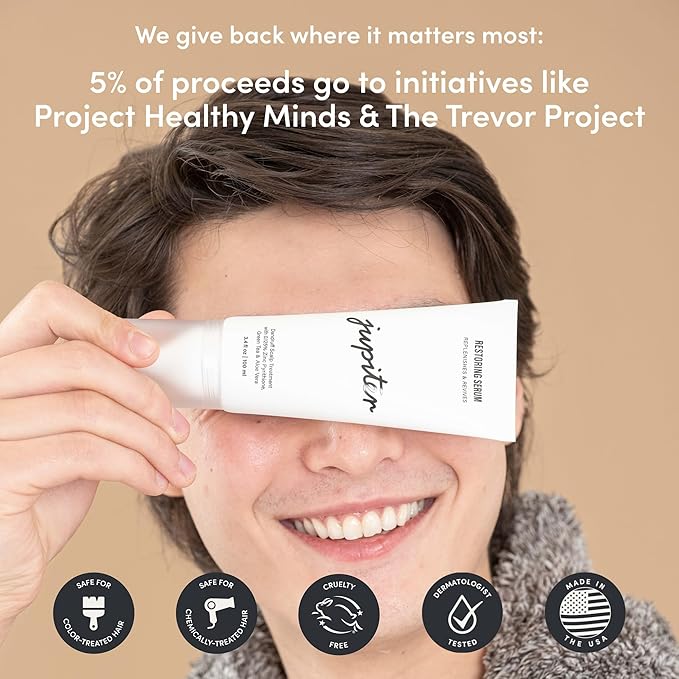 Jupiter Restoring Scalp Serum - Soothing Anti-Dandruff Serum for Men & Women for Flaky, Oily, & Dry Scalp - Restores Barrier and Reduces Breakage & Flakes - Color-Safe, Sulfate-Free, Paraben-Free