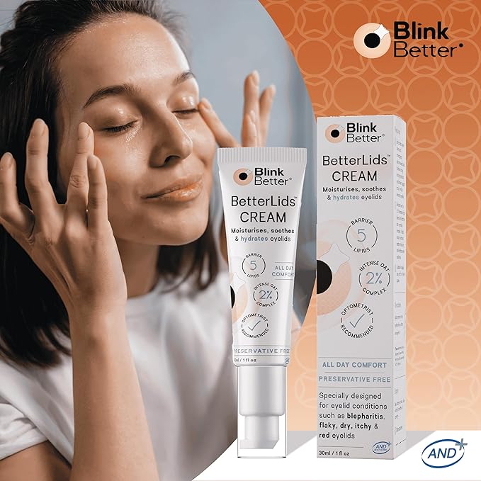 BlinkBetter® Restore Eyelid Cream – 3% Oat Extract & Ceramide Complex – Soothing Hydration & Barrier Support for Dry, Itchy, Red, Sensitive, or Flaky Skin Around the Eyes – All-Day Use – 1oz