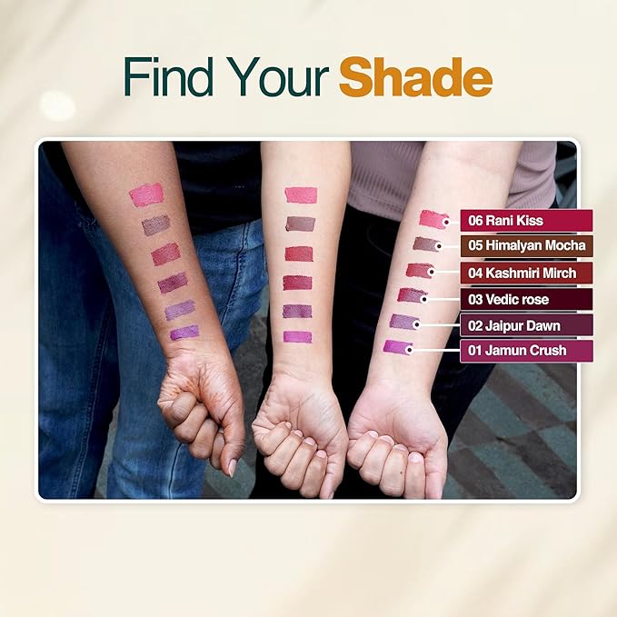 NOURISH MANTRA Creamy Matte Lipstick - Himalayan Mocha | Non-drying, Highly Pigmented | Matte Finish | Enriched with Castor Oil & Vitamin E | Lipstick for Women | 4 g