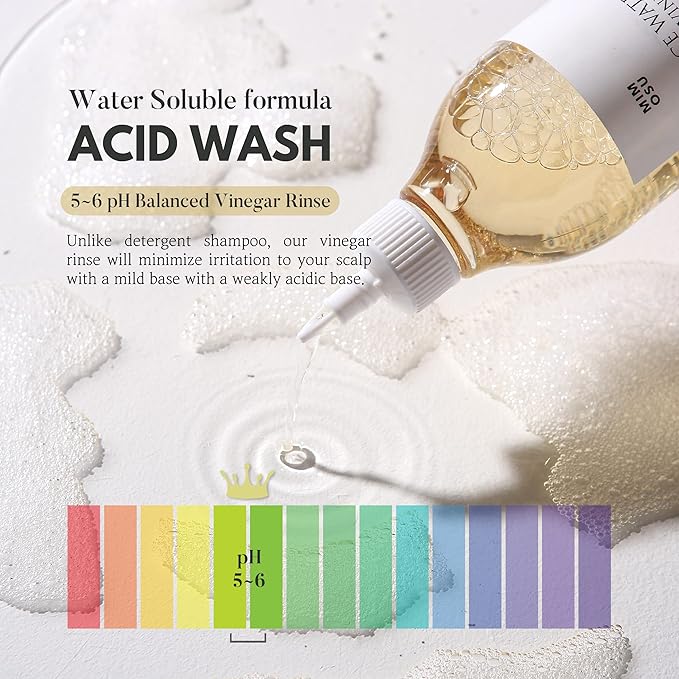 mimosu Apple Cider Vinegar Hair Rinse with Rice Water 10fl.oz, Hair Growth Cleansing Conditioner, Gentle Scalp Cleanser for Build Up, Glycolic Acid Dandruff Treatment