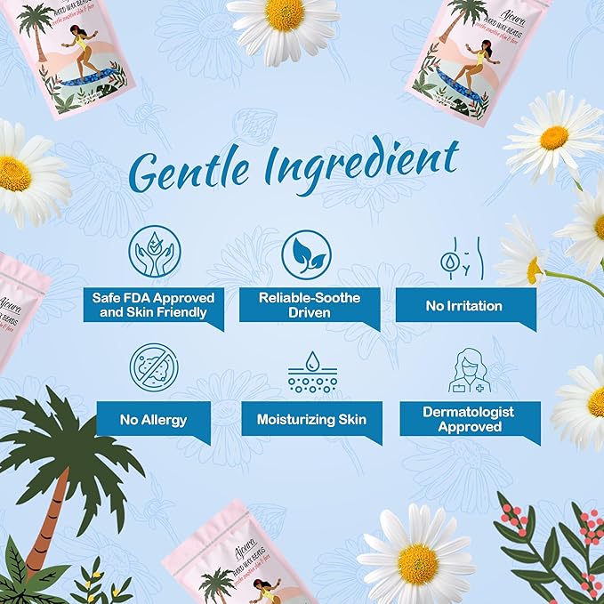 Ajoura 1lb Hard Wax Beads for Hair Removal, Chamomile Wax Beans for Full Body, Brazilian, Bikini Waxing, Face, Eyebrows, Underarms, Arms, Chest, Back, Legs, Home Refill wax for Wax Warmer Kit (Blue)