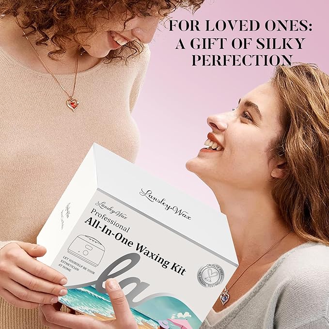 LANSLEYWAX Digital Waxing Kit for Women Men - Pink Wax Machine with 39 Accessories - Hard Wax Kit for Face Eyebrow Lip Brazilian Bikini Sensitive Skin, Waxing Warmer Hair Removal for Home/Salon Use