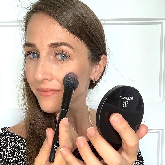 Emani Mineral Pressed Powder, Full Coverage Compact Foundation with Matte Finish, Long-Lasting Face Makeup Suitable for All Skin Types (1008 Deep G20 (Warm Ebony))