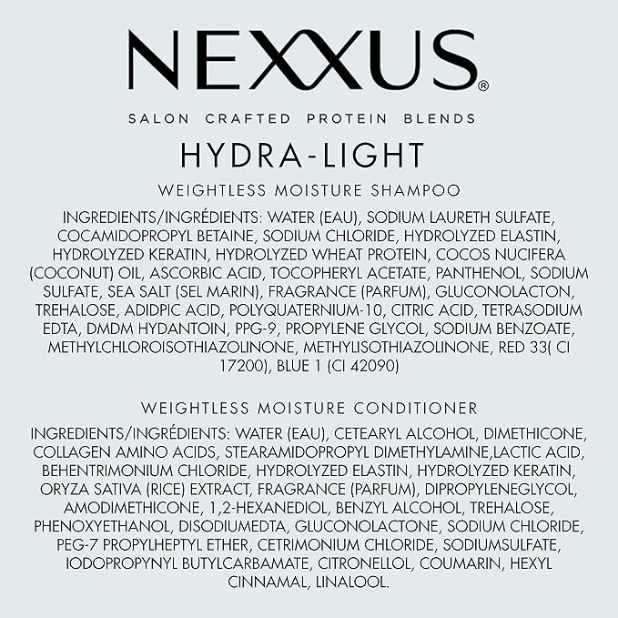 Nexxus Shampoo and Conditioner Hydra-Light 2 Count for Oily Hair Hair Care System Formulated With Proteinfusion Blend 13.5 oz