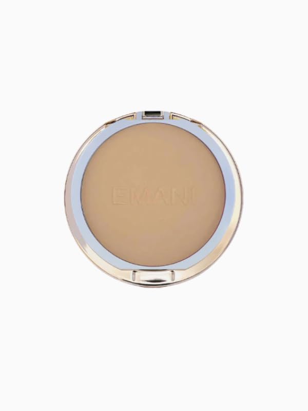 Emani Flawless Matte Powder Foundation – Mineral Compact Makeup for Sensitive Skin, Buildable Coverage, Shine Control, Long-Lasting Finish Up for Sensitive Skin and Oil Control, Golden Tan