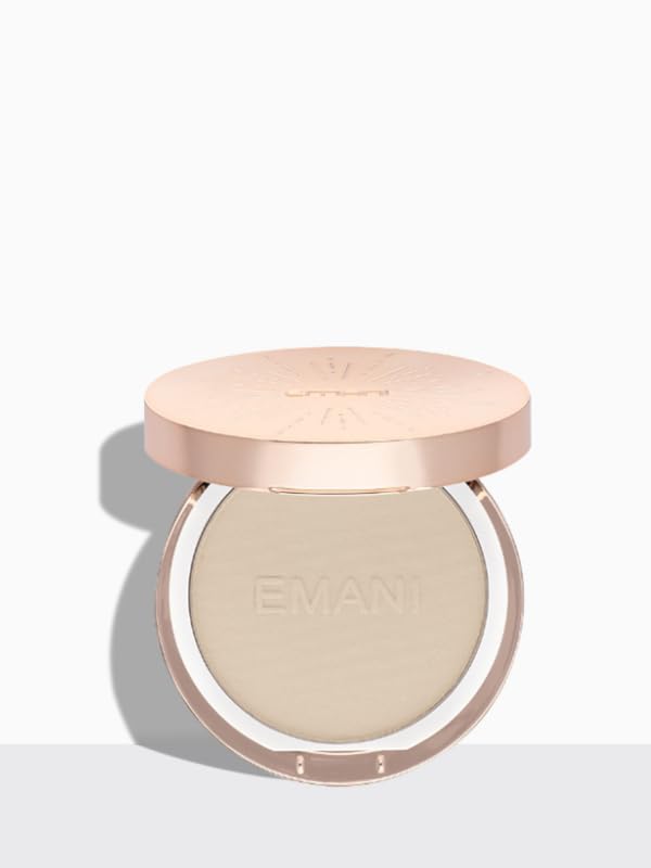 Emani Flawless Matte Powder Foundation – Mineral Compact Makeup for Sensitive Skin, Buildable Coverage, Shine Control, Long-Lasting Finish Up for Sensitive Skin and Oil Control, Ginger