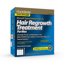 GoodSense Minoxidil Topical Solution USP, 5 Percent, Hair Regrowth Treatment for Men, Extra Strength 6 FL Oz (Pack of 2)