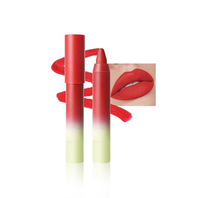 Classic Red Lip Matte Lip Liner Pencil – Smooth & Moisturizing Lip Pencil for Precise Contour, Rich Color Payoff, Lightweight Everyday Lip Makeup, Twist-Up Design,04#