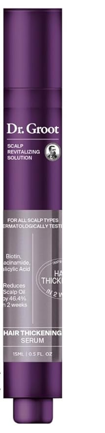 Dr. Groot Award-Winning Hair Thickening Serum for Hair Loss, Korean Hair Care, Scalp Treatment, Clinically Tested, Reduces Oil, Roll On