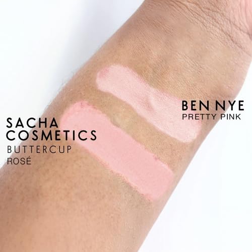 Sacha BUTTERCUP Rosé Mini Setting Powder. No Ashy Flashback. Blurs Fine Lines and Pores. Loose, Translucent Face Powder to Set Makeup Foundation or Concealer. For All Skin Tones, 0.35 oz.