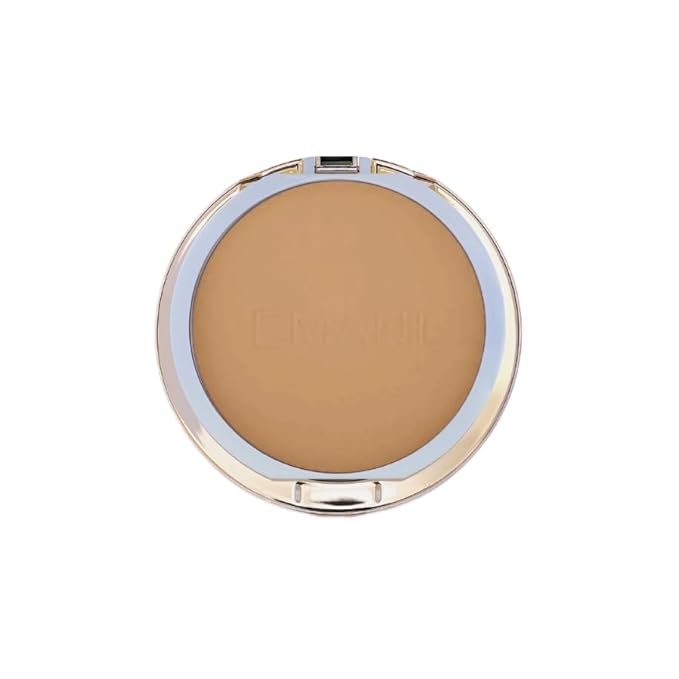 Emani Flawless Matte Powder Foundation Makeup for Sensitive Skin, Natural Mineral Foundation Compact with Buildable Coverage, Oil Control, Talc Free, Cruelty-Free & Vegan, Golden