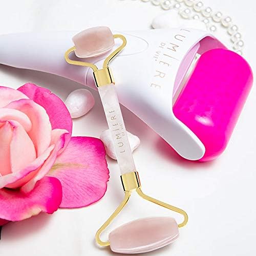 LUMIÈRE DE VIE Rose Quartz Roller, Facial Massager, Helps Aid in The Absorption of Treatments into The Skin, Reduces The Appearance of Puffiness & Signs of Aging, Market America (One Roller)
