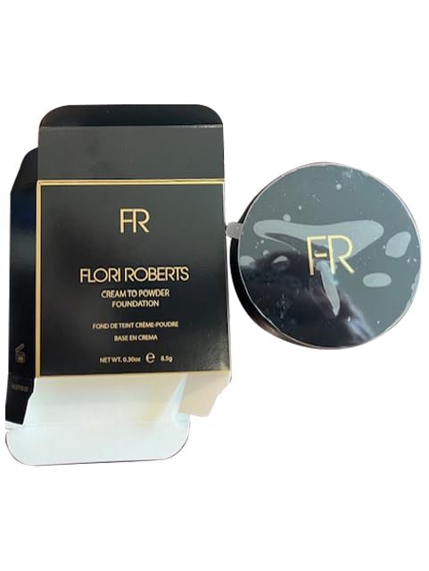 Cream To Powder Foundation by Flori Roberts, Full Coverage for Women of Color or Deeper Skin Tones, Long Lasting Makeup, Matte Finish, Covers Uneven Complexion and Hides Imperfections, 0.30 oz