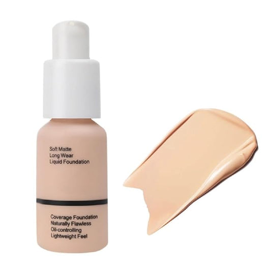 5 Colors Liquid Foundation with Concealer, Brightening, Moisturizing, Oil Control (Nude, 2)