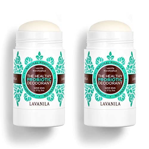 Lavanila Vanilla Eucalyptus Aluminum Free Deodorant 2-Pack (2 Oz Each) - Solid Stick Deodorant for Men and Women, Natural Vegan Formula, Made In USA