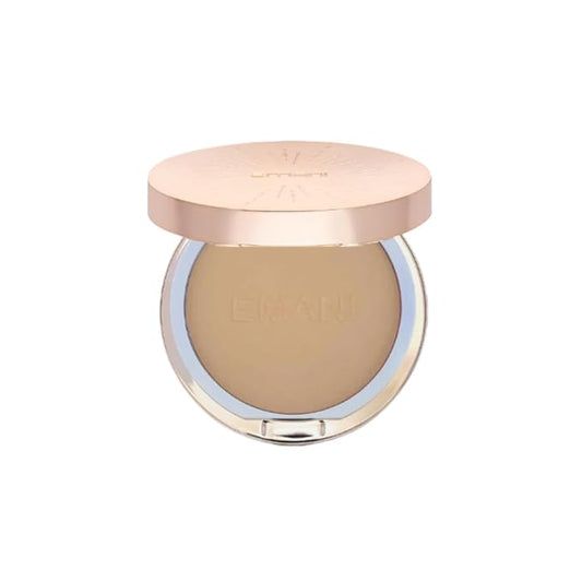 Emani Flawless Matte Powder Foundation – Mineral Compact Makeup for Sensitive Skin, Buildable Coverage, Shine Control, Long-Lasting Finish Up for Sensitive Skin and Oil Control, Golden Tan