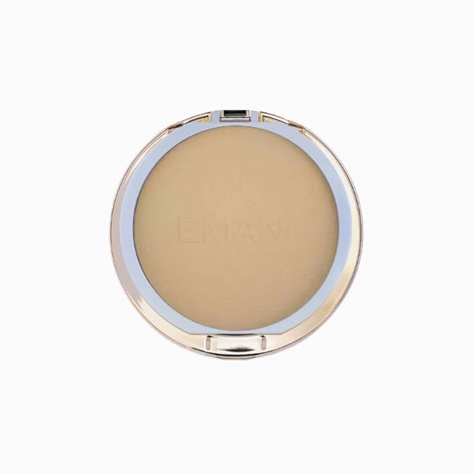 Emani Flawless Matte Powder Foundation Makeup for Sensitive Skin, Natural Mineral Foundation Compact with Buildable Coverage, Oil Control, Talc Free, Cruelty-Free & Vegan, Sienna