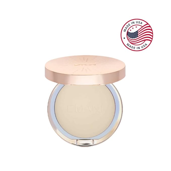 Emani Flawless Matte Powder Foundation Makeup for Sensitive Skin, Natural Mineral Foundation Compact with Buildable Coverage, Oil Control, Talc Free, Cruelty-Free & Vegan, Nude Beige