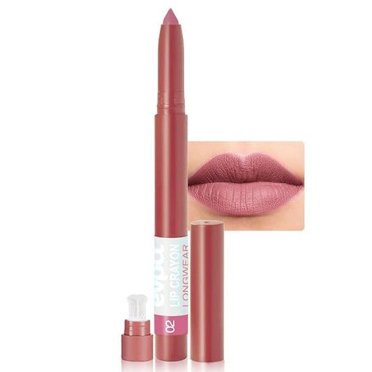 evpct Mauve Lip Liner Crayon Pencils Set for Women, Matte Lip Stick Crayon Long Lasting, Lips Pencil Liner and Lipstick set, Lipliner Pencil, 24 Hours Long Wearing Lipstick, Built-in Sharpener 02