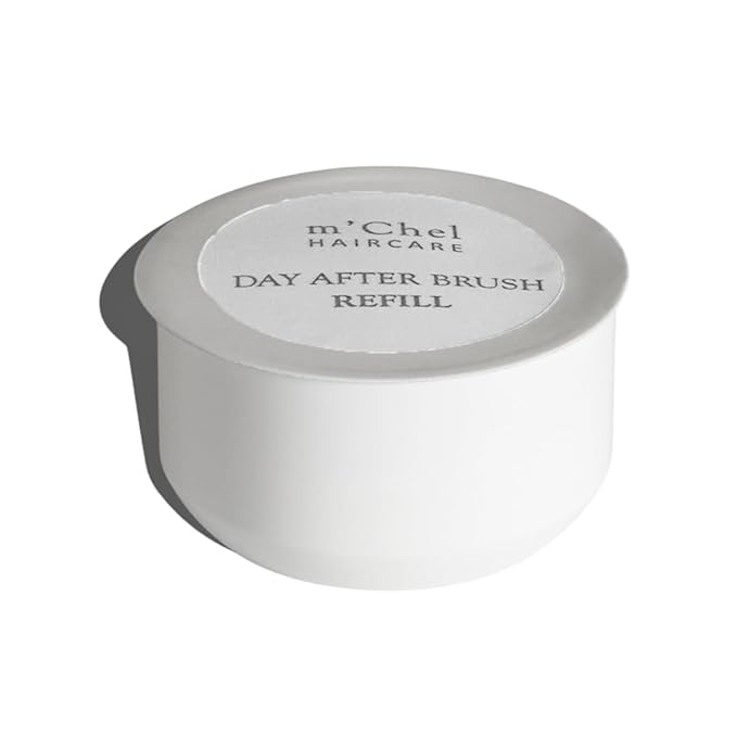 m'chel Day After Brush Dry Shampoo 0.45oz, Refillable Powder Dry Shampoo, Deodorizes and Absorbs Oil (fragrance-free)