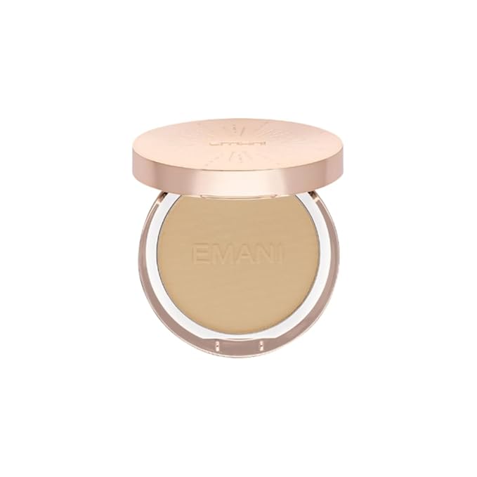 Emani Flawless Matte Powder Foundation Makeup for Sensitive Skin, Natural Mineral Foundation Compact with Buildable Coverage, Oil Control, Talc Free, Cruelty-Free & Vegan, Sienna