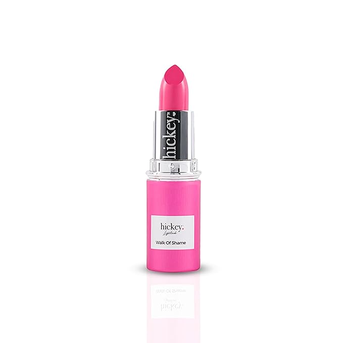 Hickey Lipstick Walk of Shame Organic Hot Pink Lipstick Refill - Long Lasting Lipstick for Women - Hydrating & Moisturizing Shade, Lip Color for Women, Gluten-Free & Vegan with Highly Pigmented