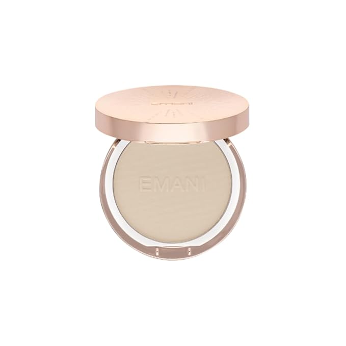 Emani Flawless Matte Powder Foundation – Mineral Compact Makeup for Sensitive Skin, Buildable Coverage, Shine Control, Long-Lasting Finish Up for Sensitive Skin and Oil Control, Ginger