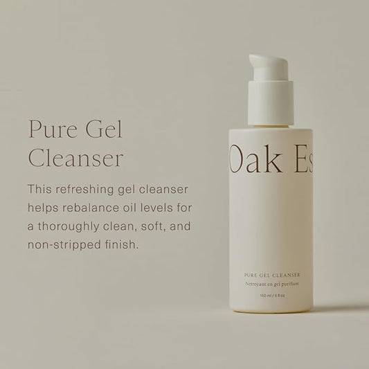 Oak Essentials Pure Gel Cleanser | Clarifying Gel Face Wash with Aloe and Amino Acids | Removes Dirt & Oil Without Drying, 5 Fl Oz