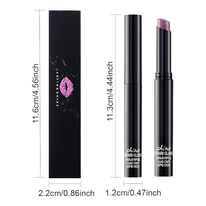 Purple Metallic Lipstick for Women,Lightweight Comfortable Non-Drying Shimmer Frosted Lipstick,Glitter Lip Gloss Stain Long Lasting Waterproof Smudge Proof 24 Hour Full Coverage Lip Makeup,Vegan