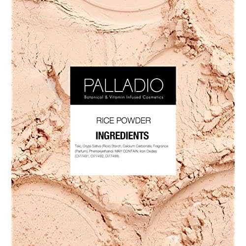 Palladio Rice Powder, Warm Beige, Loose Setting Powder, Absorbs Oil, Leaves Face Looking and Feeling Smooth, Helps Makeup Last Longer For a Flawless, Fresh Look