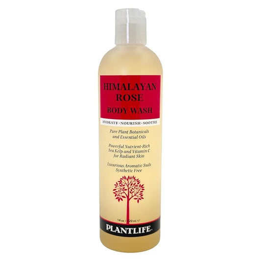 Plantlife Himalayan Rose Body Wash - GMO and Gluten Free Gentle and Moisturizing Body Wash That Contains Only Ingredients Straight from Nature - Manufactured in the USA 14 oz
