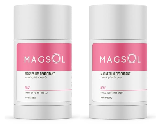 MAGSOL Natural Deodorant for Men, Aluminum Free Deodorant for Women (2 Pack) (Rose)