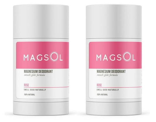 MAGSOL Natural Deodorant for Men, Aluminum Free Deodorant for Women (2 Pack) (Rose)