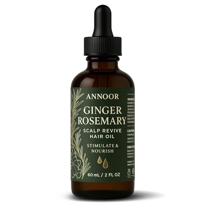 Ginger Rosemary Hair Oil 2 Fl Oz | Nourish, Strengthen, Shine, and Revitalize for Healthy Hair Growth and Scalp Renewal