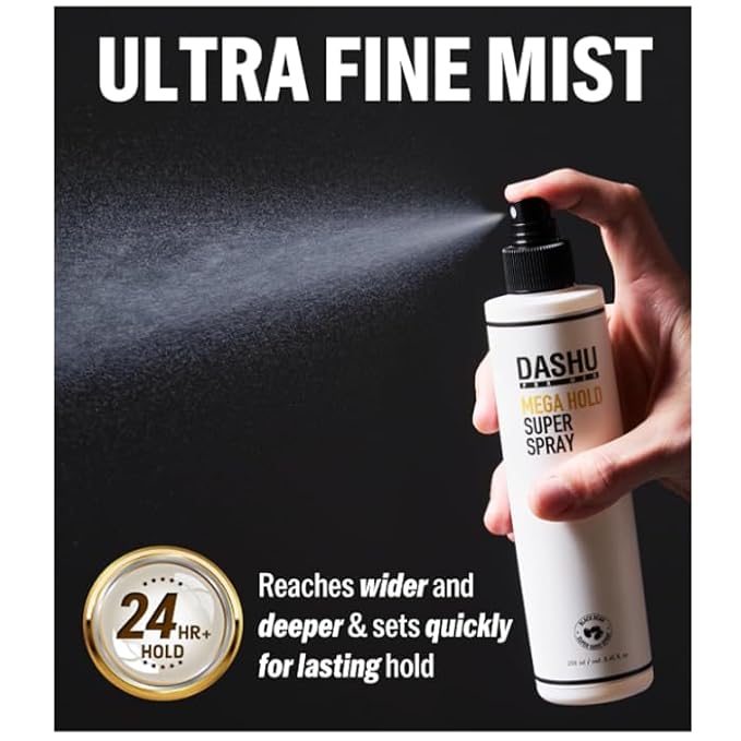 DASHU Hairspray, Mega Hold, Super Hair Spray Extra, Detangler , Long-Lasting , Weather-Resistant, Frizz Ease, Korean Hair Care, 8.45fl oz (Two Bundle)