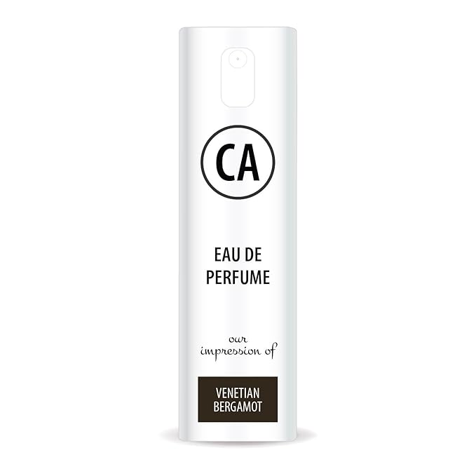 CA Perfume Impression of Venetian Bergamot Unisex Eau De Parfum Woody Spicy Scent Long Lasting Unisex Fragrance Travel Size TSA Ready for Day and Night Wear 0.33 Fl Oz 10ml