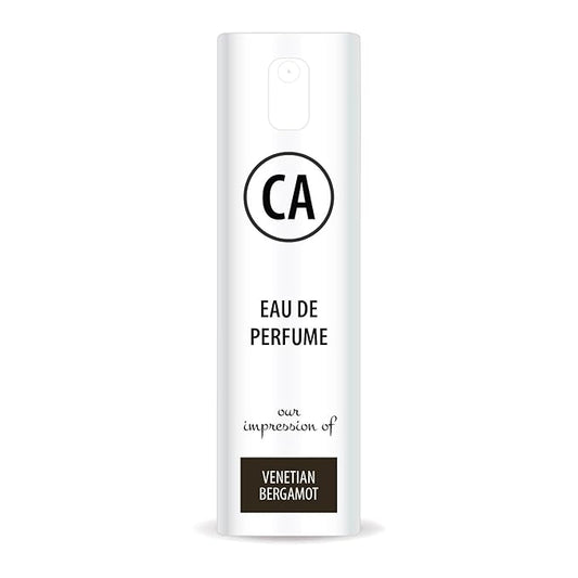 CA Perfume Impression of Venetian Bergamot Unisex Eau De Parfum Woody Spicy Scent Long Lasting Unisex Fragrance Travel Size TSA Ready for Day and Night Wear 0.33 Fl Oz 10ml