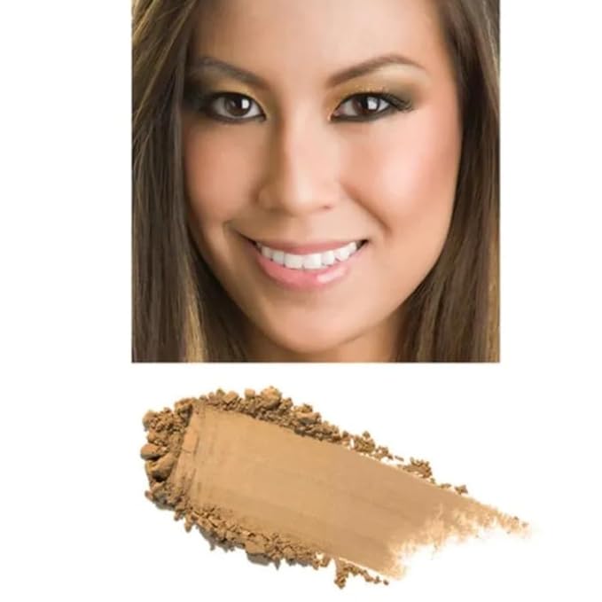 Emani Flawless Matte Powder Foundation Makeup for Sensitive Skin, Natural Mineral Foundation Compact with Buildable Coverage, Oil Control, Talc Free, Cruelty-Free & Vegan, Golden