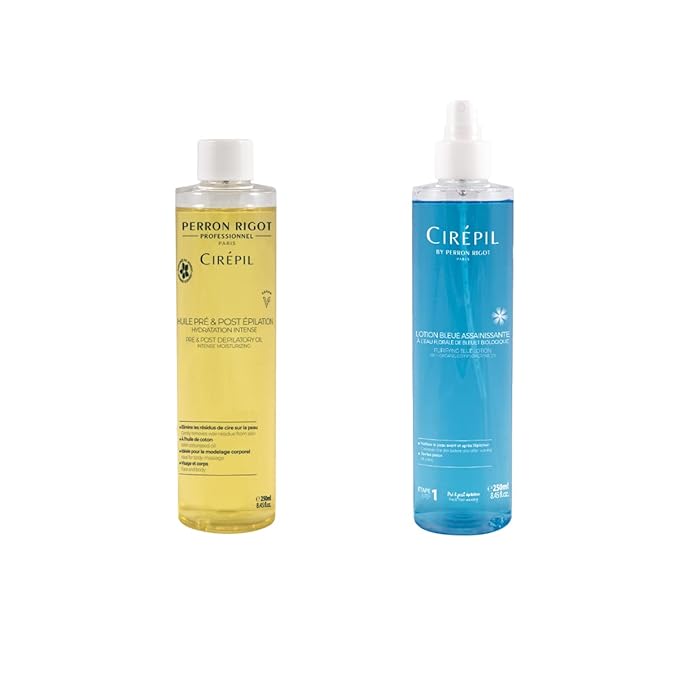 Cirépil Pré & Post Waxing Bundle: Blue Lotion 8.45 fl oz + Depilatory Oil 8.45 fl oz