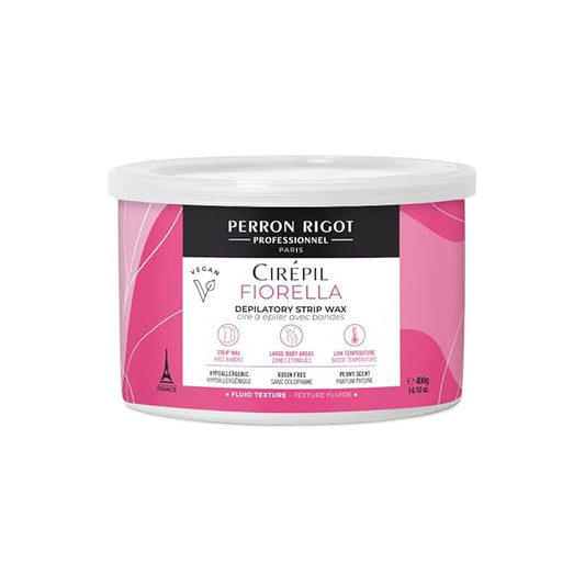 Cirepil - Fiorella - 400g - Soft Wax - Strips Needed/ 14.11 oz Wax Tin - High Performance Hypoallergenic, Removes Hair in One Pass - Ultra-Fluid Gel Texture & Easy to Apply - Perfect for Large Areas