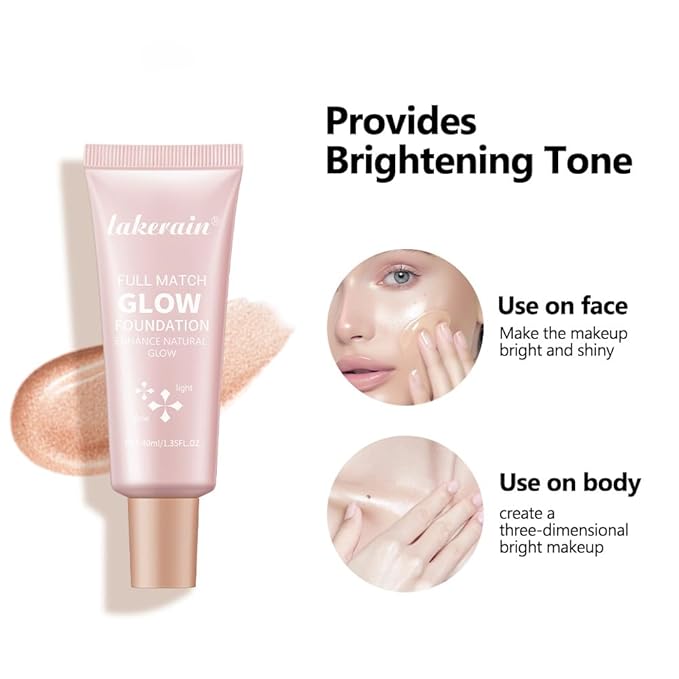 Natural Glow Illuminator Glotion - Glowing, Moisturizing, Lightweight Base, Multi-Purpose - Hydrating & Illuminating Makeup Highlighter for Radiant, Sun-Kissed Look (#4 Deep, 1.35 Fl Oz (Pack of 1))