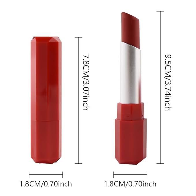 Ruby Red Matte Creamy Lipstick for Women, Longwear Lips Gloss Face Paint Stick, Lip Stick Stain Long Lasting Waterproof Effortless Application Full Coverage Velvet Gloss for Party Halloween Makeup 05